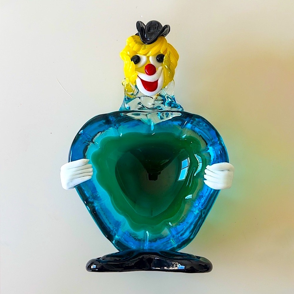 Retro Glass Clown Ashtray